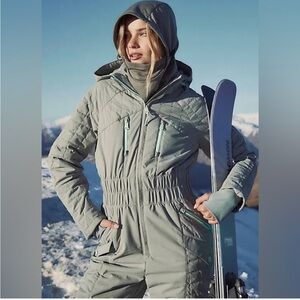 NWT NEW Free People Movement All Prepped Ski Suit Greyed Olive